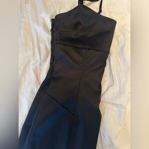 TEN by Aritzia Black Mini Satin Structured Cocktail Dress LBD  - NWT